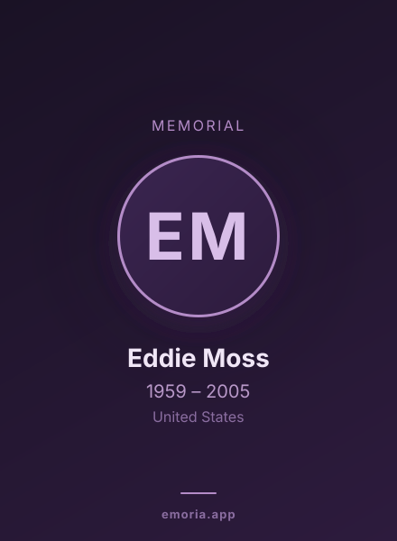 Memorial portrait of Eddie Moss