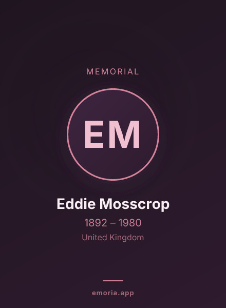 Memorial portrait of Eddie Mosscrop