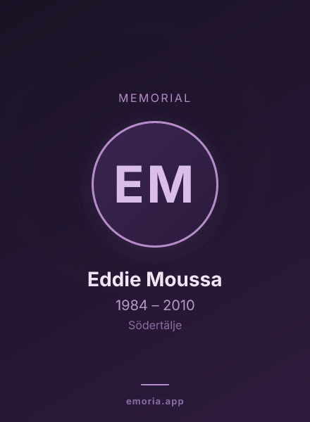 Memorial portrait of Eddie Moussa