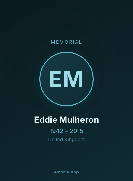 Memorial portrait of Eddie Mulheron