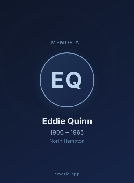 Memorial portrait of Eddie Quinn