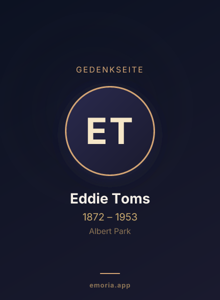 Gedenkportrait von Eddie Toms