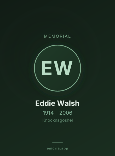 Memorial portrait of Eddie Walsh