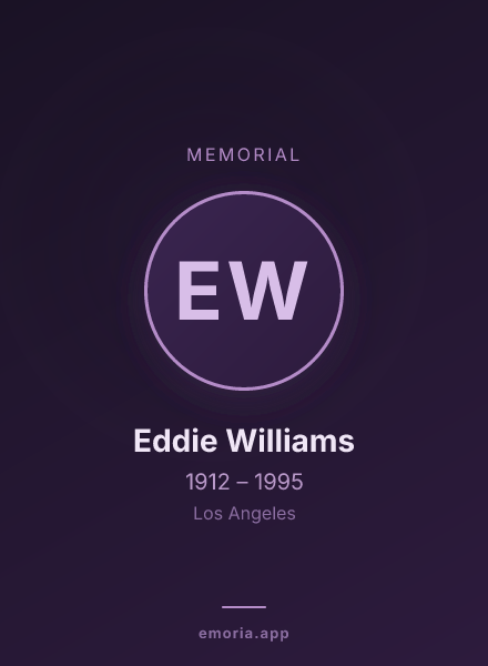 Memorial portrait of Eddie Williams