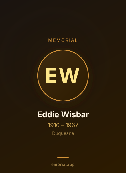 Memorial portrait of Eddie Wisbar