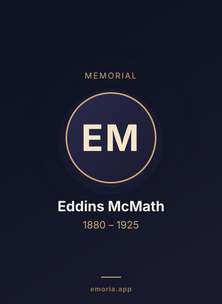 Memorial portrait of Eddins McMath