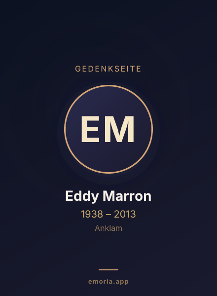 Gedenkportrait von Eddy Marron
