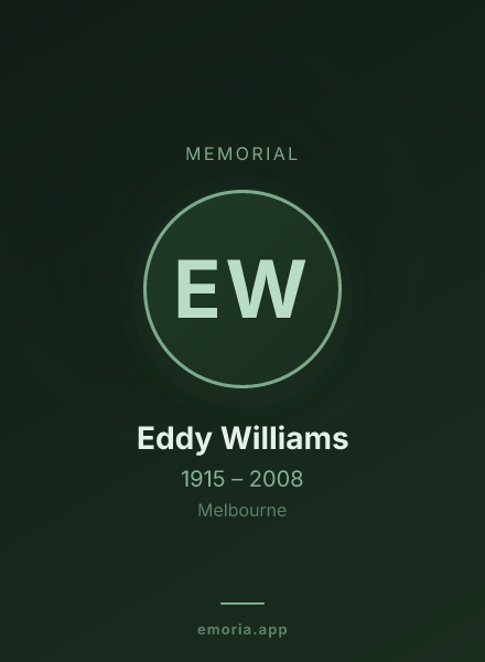 Memorial portrait of Eddy Williams
