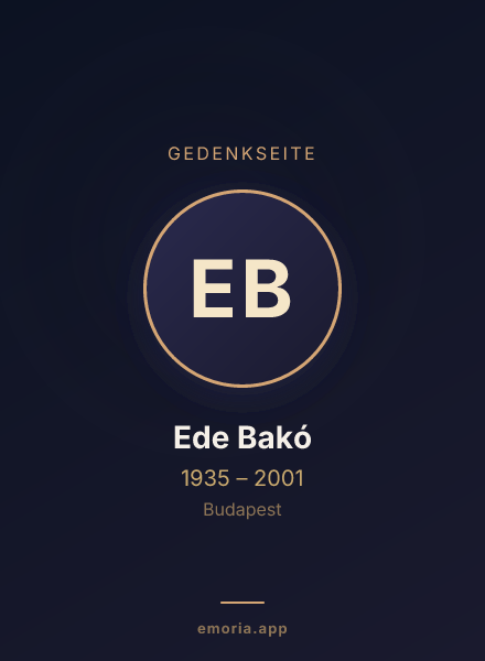 Gedenkportrait von Ede Bakó
