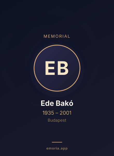 Memorial portrait of Ede Bakó