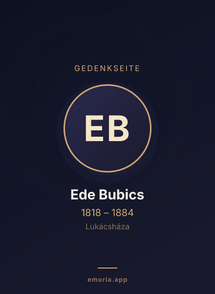Gedenkportrait von Ede Bubics