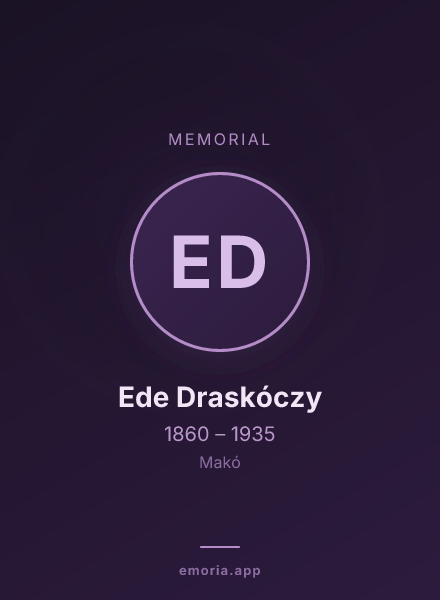 Memorial portrait of Ede Draskóczy