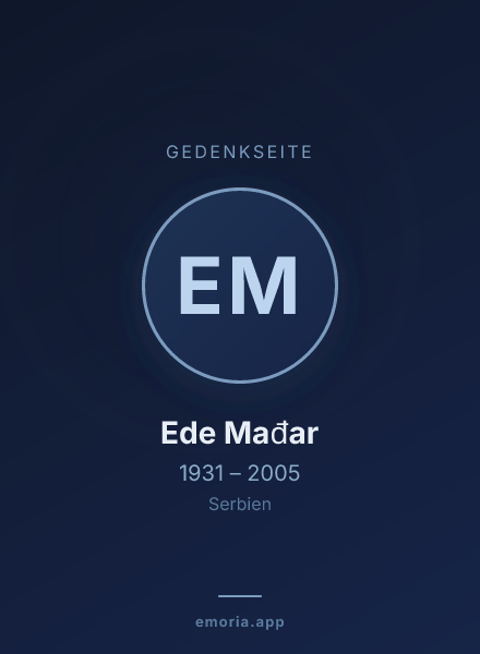 Gedenkportrait von Ede Mađar