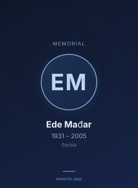 Memorial portrait of Ede Mađar