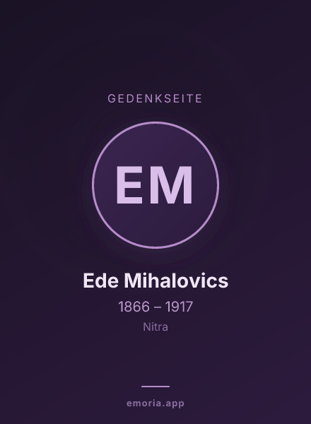 Gedenkportrait von Ede Mihalovics