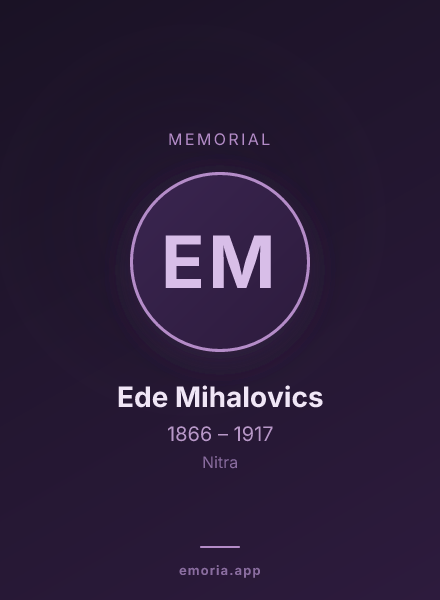 Memorial portrait of Ede Mihalovics