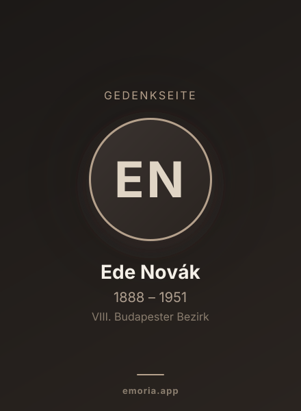 Gedenkportrait von Ede Novák