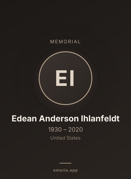 Memorial portrait of Edean Anderson Ihlanfeldt