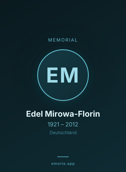 Memorial portrait of Edel Mirowa-Florin