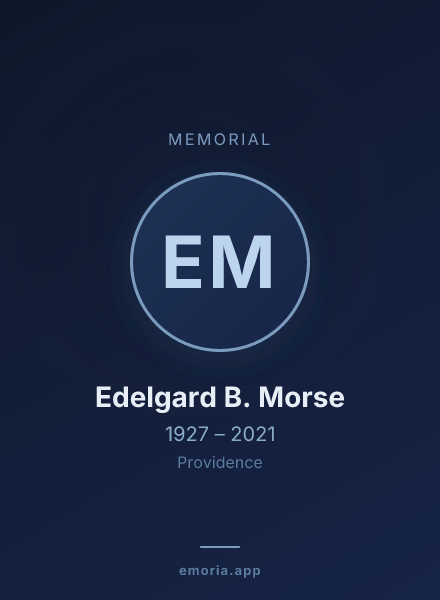 Memorial portrait of Edelgard B. Morse