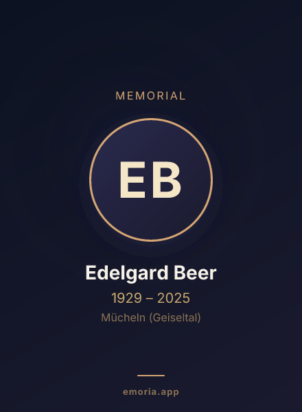 Memorial portrait of Edelgard Beer