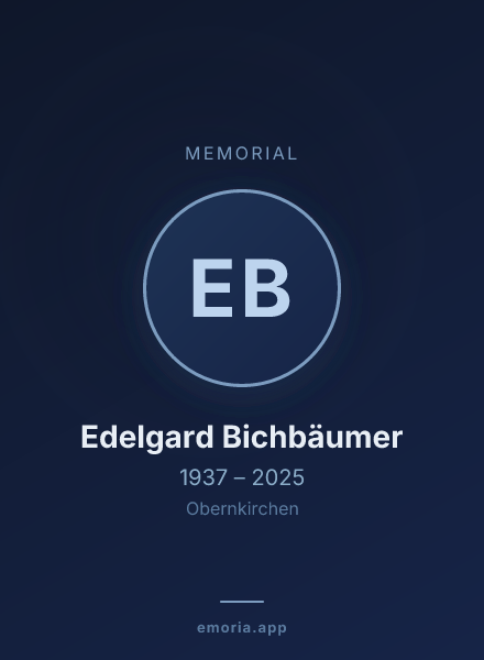 Memorial portrait of Edelgard Bichbäumer