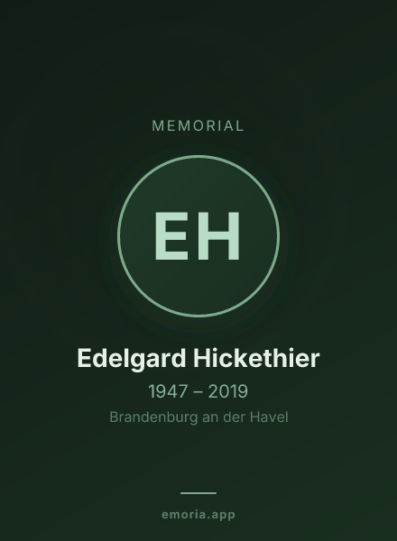 Memorial portrait of Edelgard Hickethier