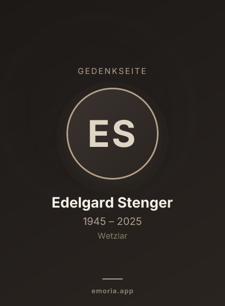 Gedenkportrait von Edelgard Stenger
