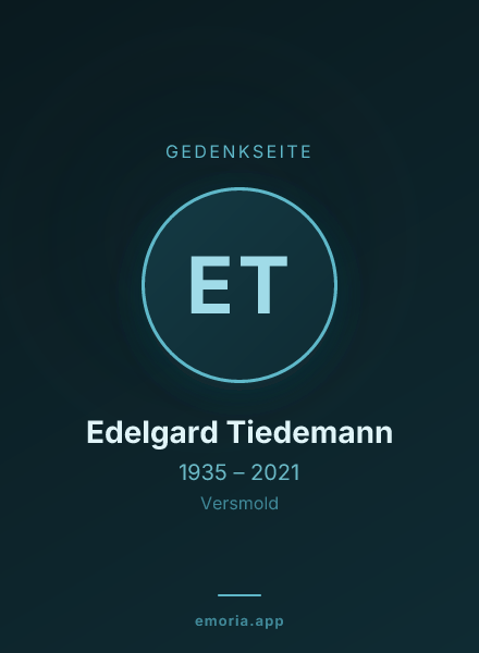 Gedenkportrait von Edelgard Tiedemann
