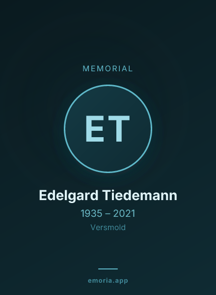 Memorial portrait of Edelgard Tiedemann