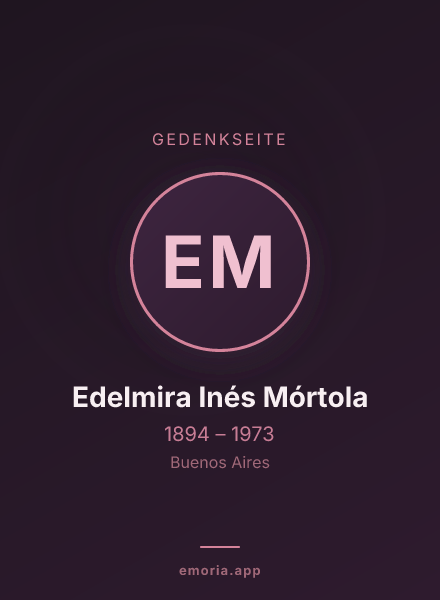 Gedenkportrait von Edelmira Inés Mórtola