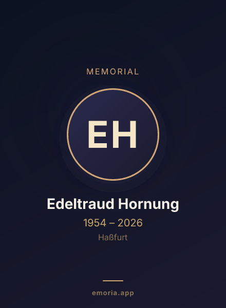 Memorial portrait of Edeltraud Hornung
