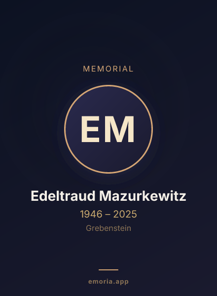 Memorial portrait of Edeltraud Mazurkewitz