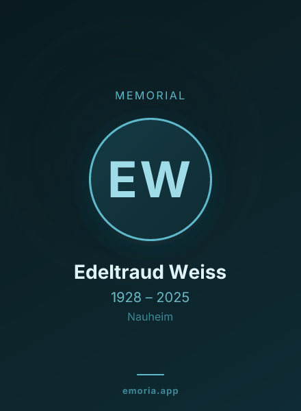 Memorial portrait of Edeltraud Weiss