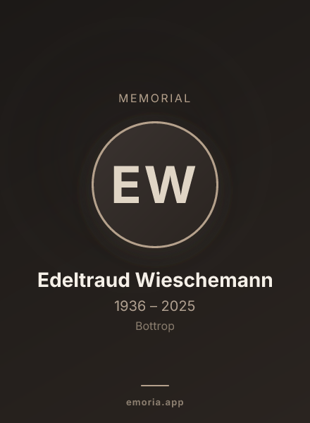 Memorial portrait of Edeltraud Wieschemann