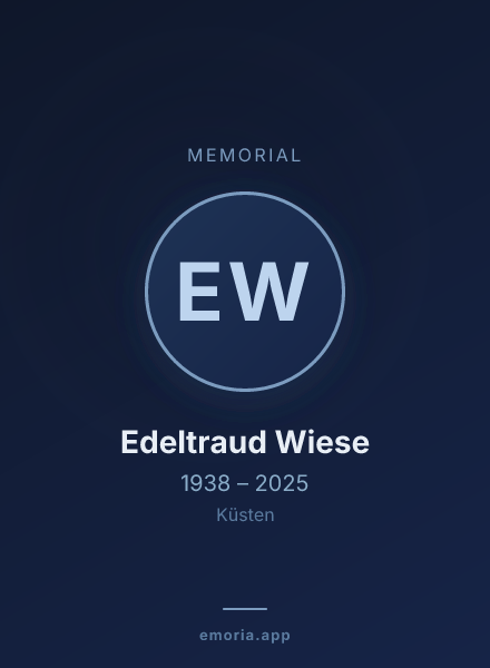 Memorial portrait of Edeltraud Wiese