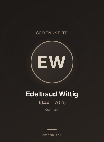 Gedenkportrait von Edeltraud Wittig