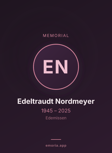 Memorial portrait of Edeltraudt Nordmeyer