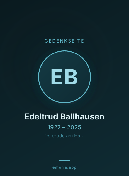 Gedenkportrait von Edeltrud Ballhausen