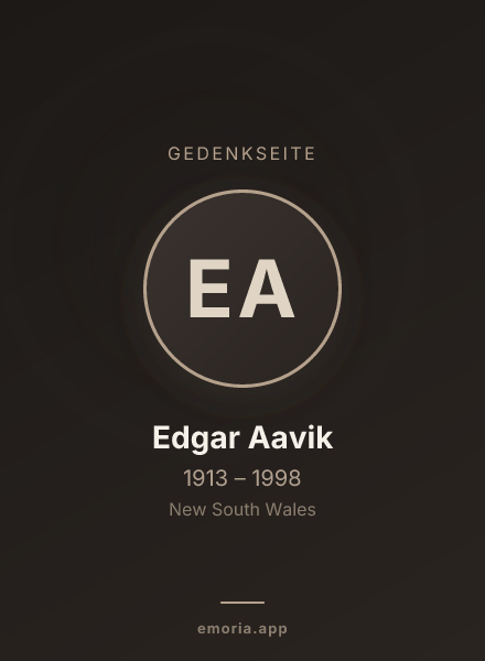Gedenkportrait von Edgar Aavik