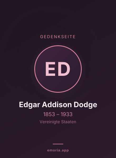 Gedenkportrait von Edgar Addison Dodge