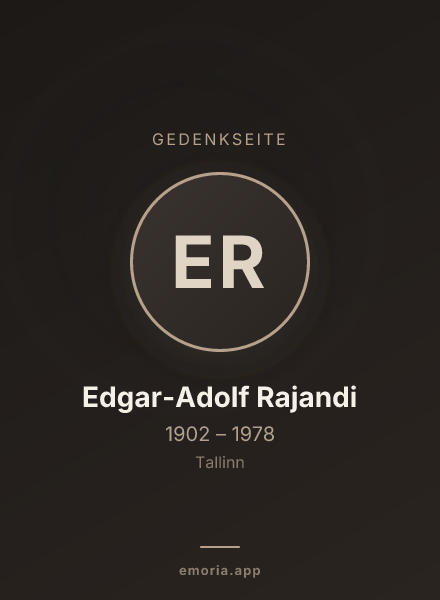 Gedenkportrait von Edgar-Adolf Rajandi