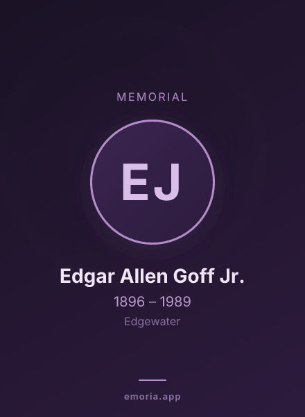 Memorial portrait of Edgar Allen Goff Jr.