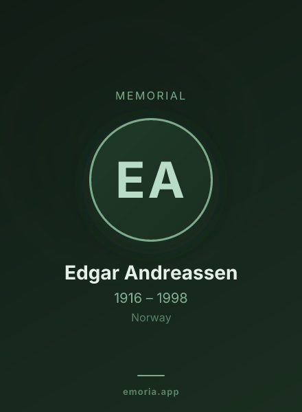 Memorial portrait of Edgar Andreassen