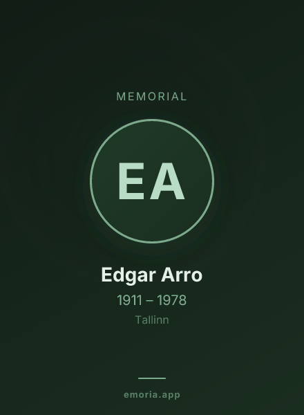 Memorial portrait of Edgar Arro