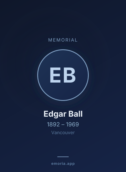 Memorial portrait of Edgar Ball