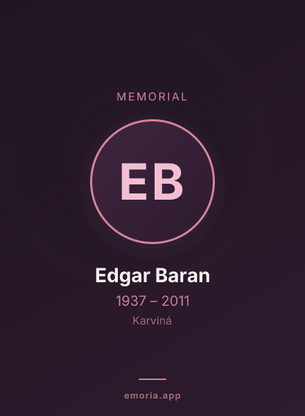 Memorial portrait of Edgar Baran