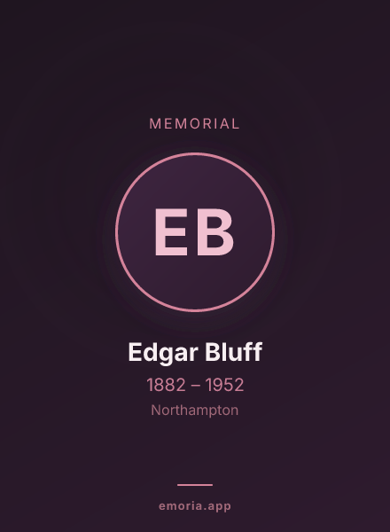 Memorial portrait of Edgar Bluff