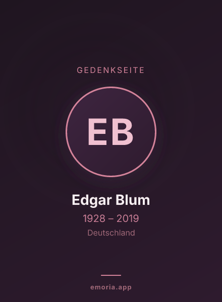 Gedenkportrait von Edgar Blum