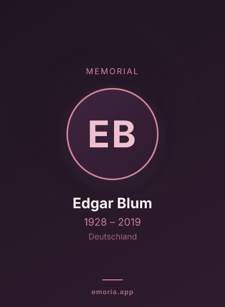 Memorial portrait of Edgar Blum